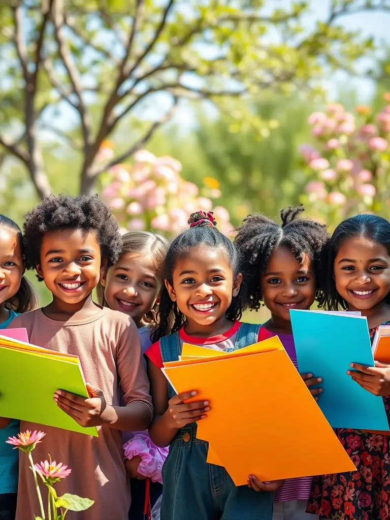 A group of children participating in an educational workshop at the Chateau de la Vigne, learning about local history and heritage through interactive activities.